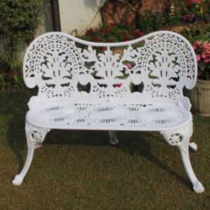 Regalia Outdoor Patio & Garden Bench – White Color / Glossy Finish