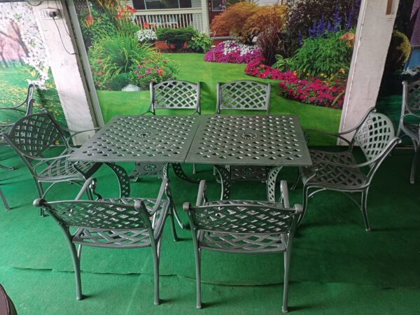 Cross design Square table set (Green) [4 Seater]